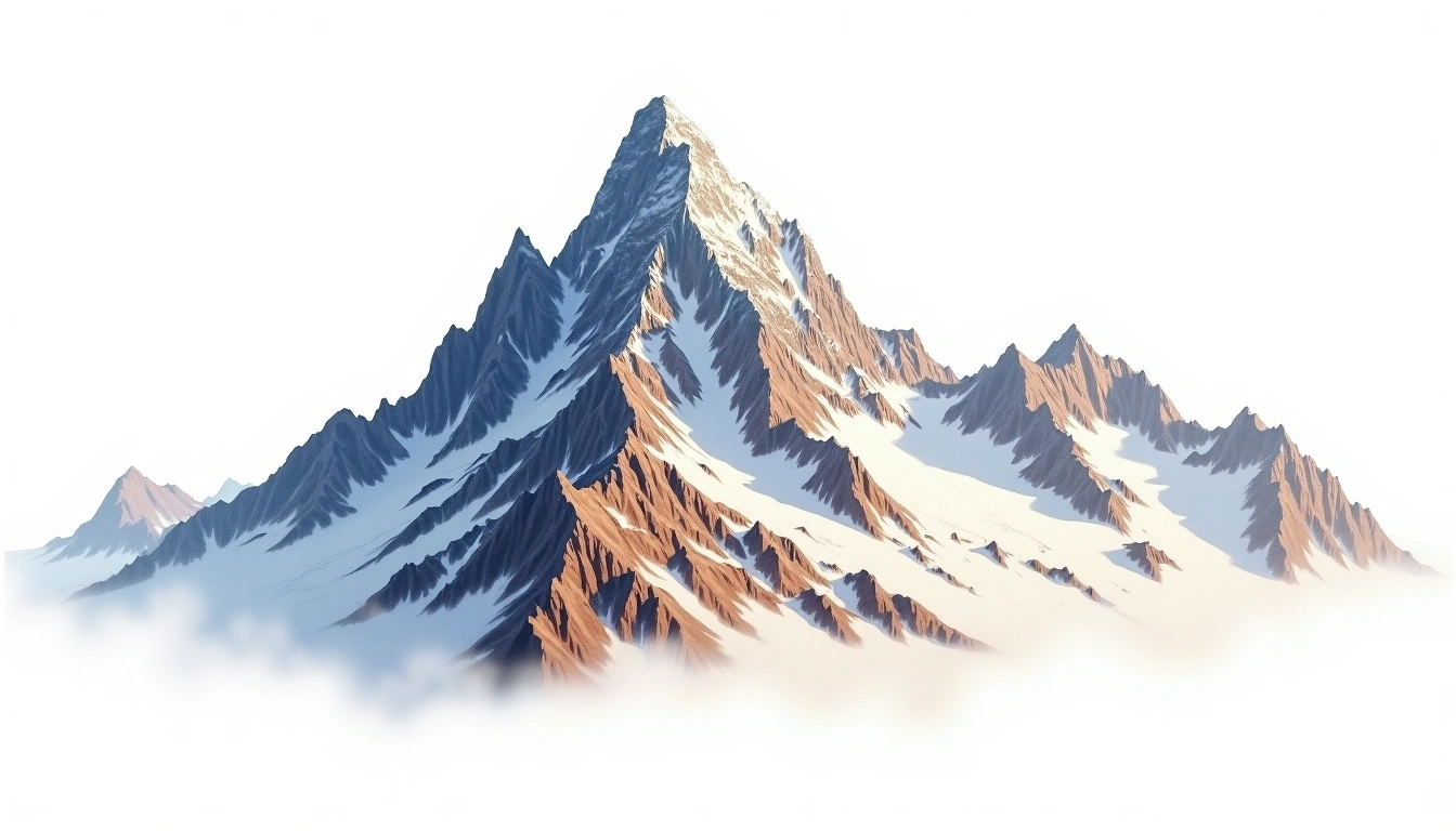 Uli Biaho Tower — 6,109m — Pakistan — watercolor illustration