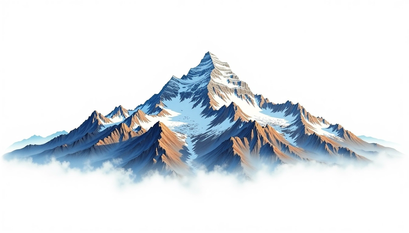 Ullu-Tau — 4,207m — Russia — watercolor illustration