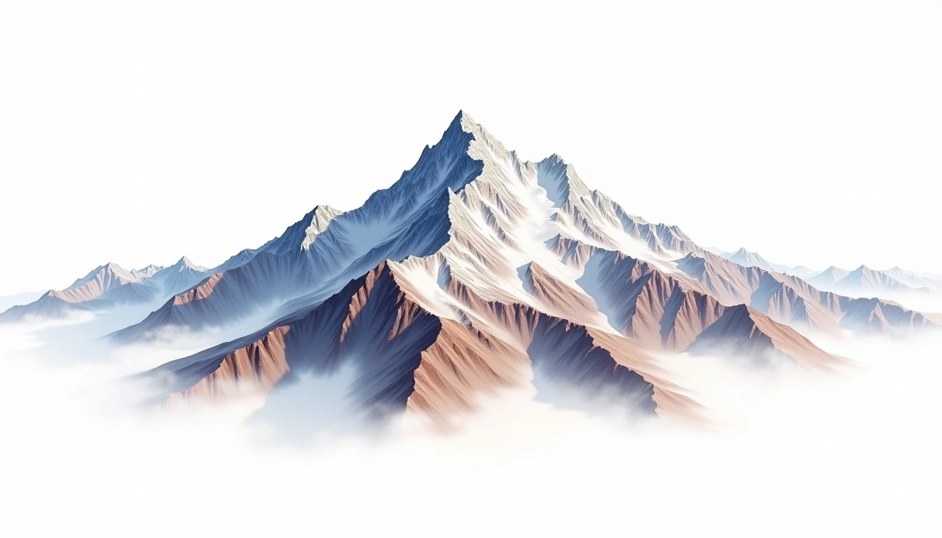 Ulugh Muztagh — 7,723m — China — watercolor illustration