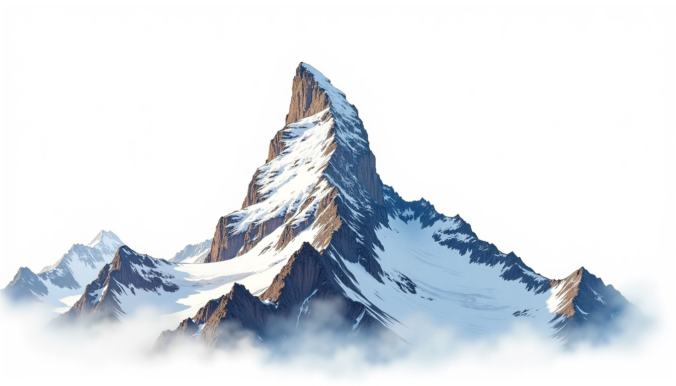 Ulvetanna Peak — 2,931m — Antarctica — watercolor illustration