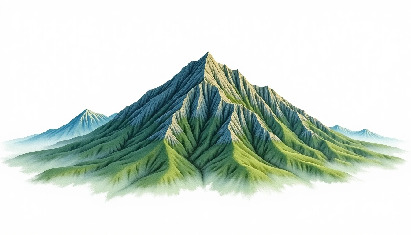 Unmunsan — 1,195m — South Korea — watercolor illustration