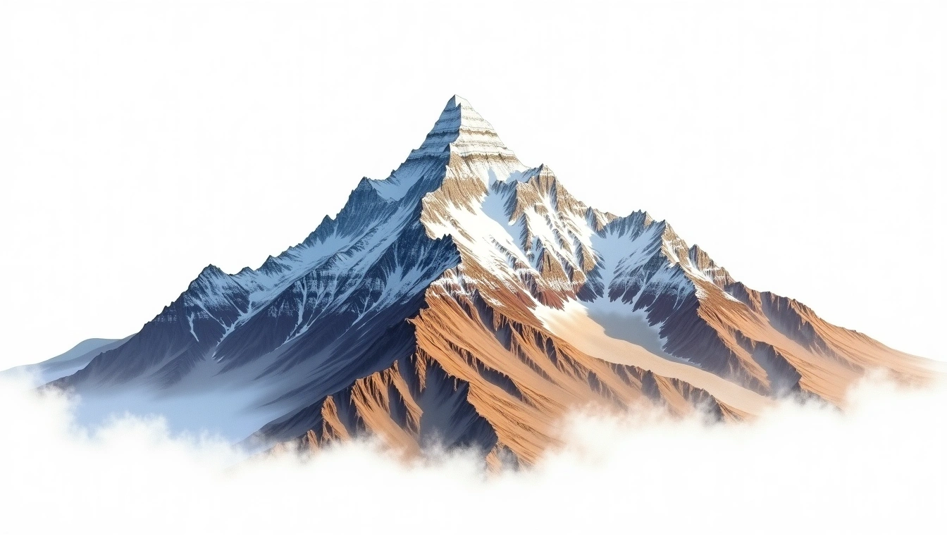 Ushba — 4,710m — Georgia — watercolor illustration