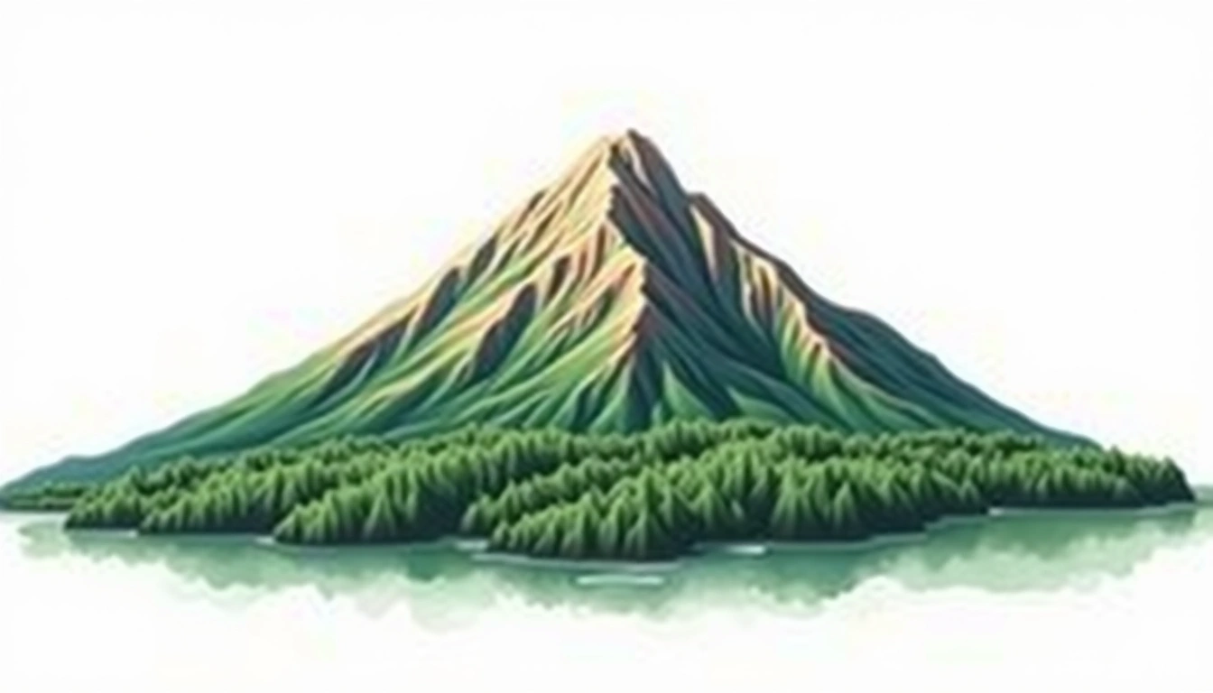 Utsugi-dake — 2,864m — Japan — watercolor illustration