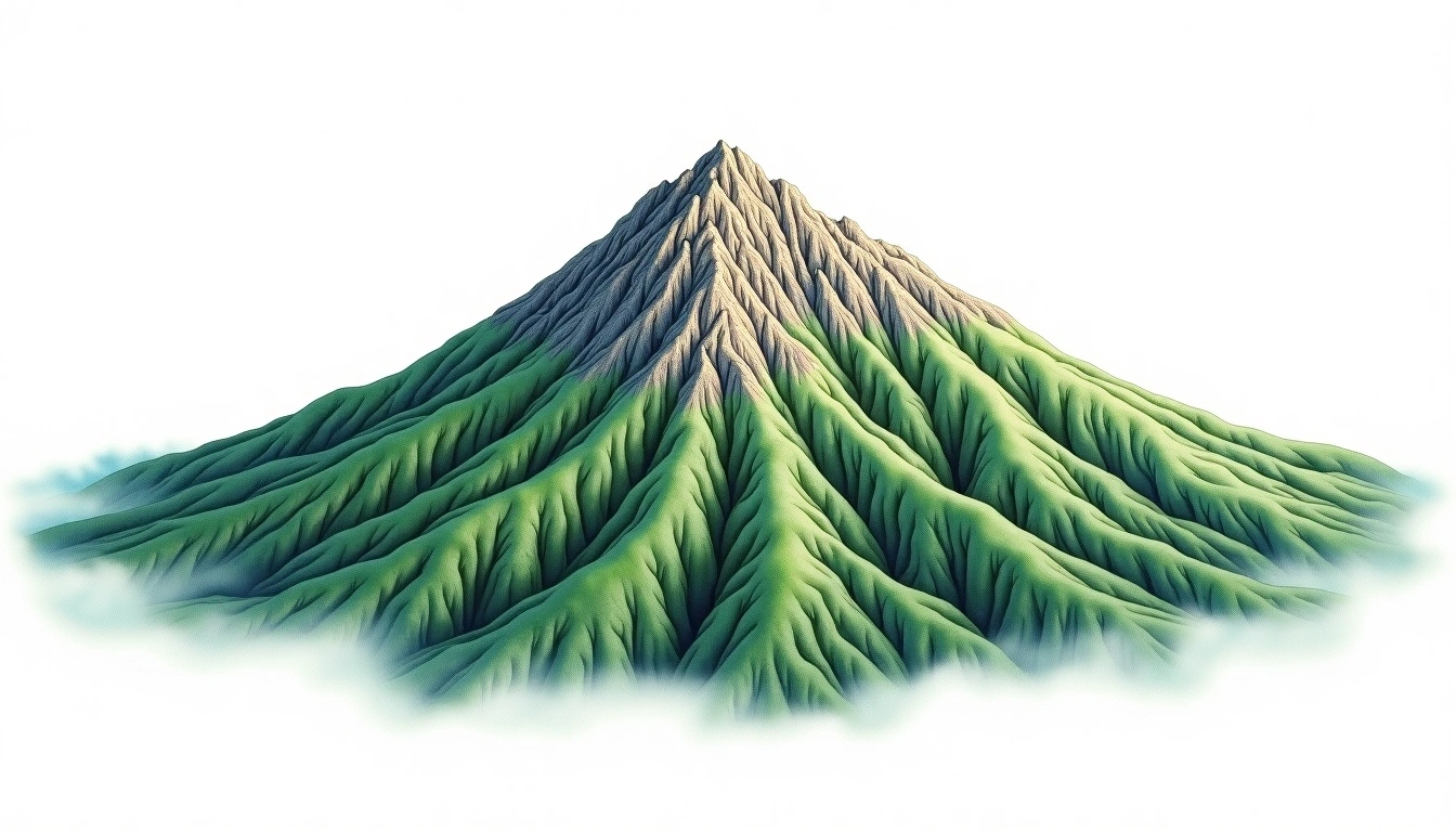 Utsukushigahara — 2,034m — Japan — watercolor illustration