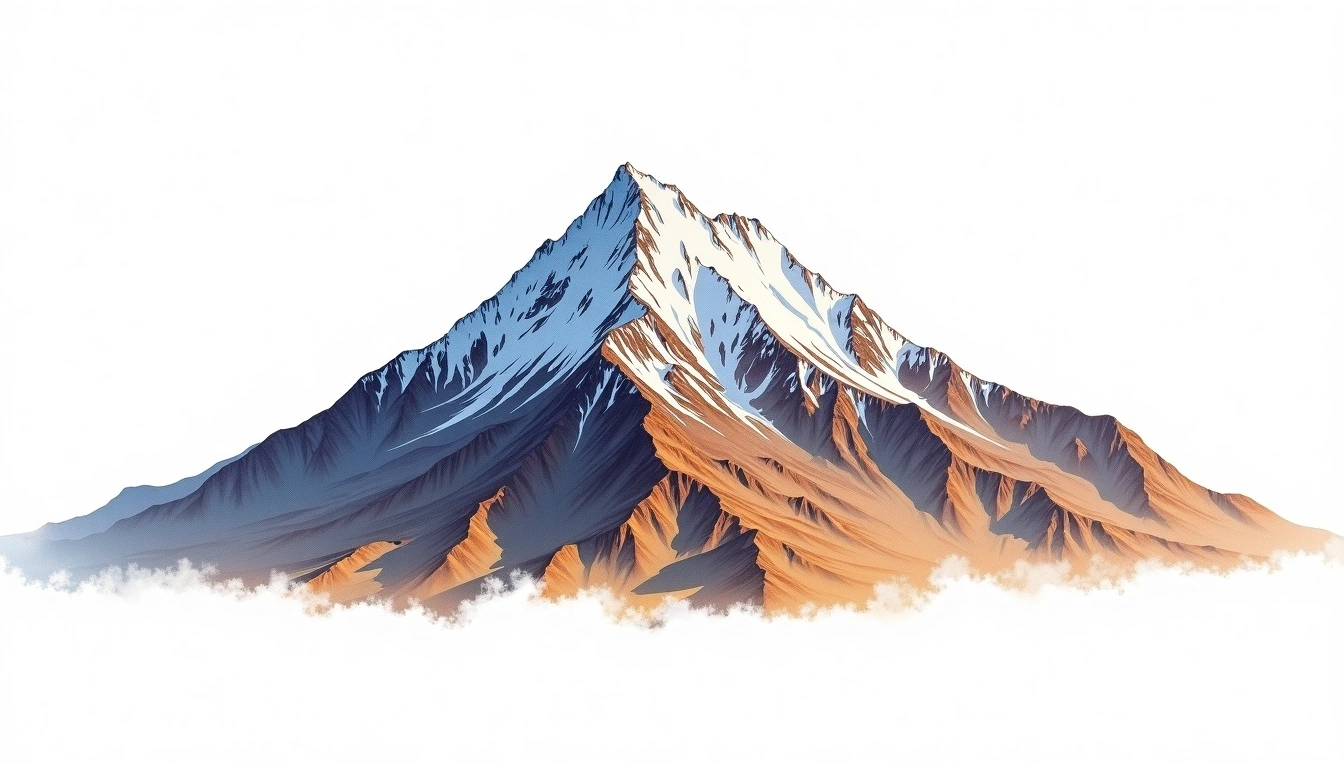 Vallunaraju — 5,686m — Peru — watercolor illustration