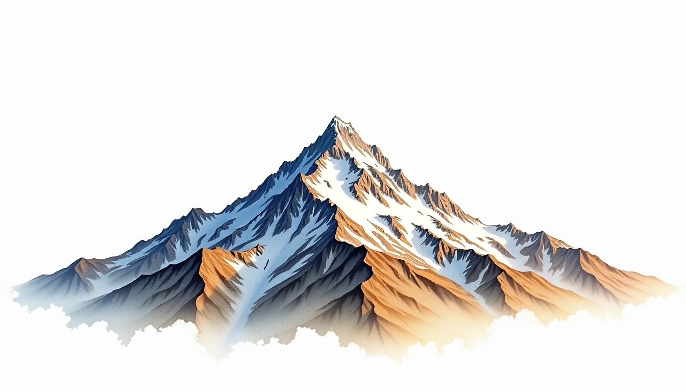 Vermilion Peak — 4,269m — United States — watercolor illustration