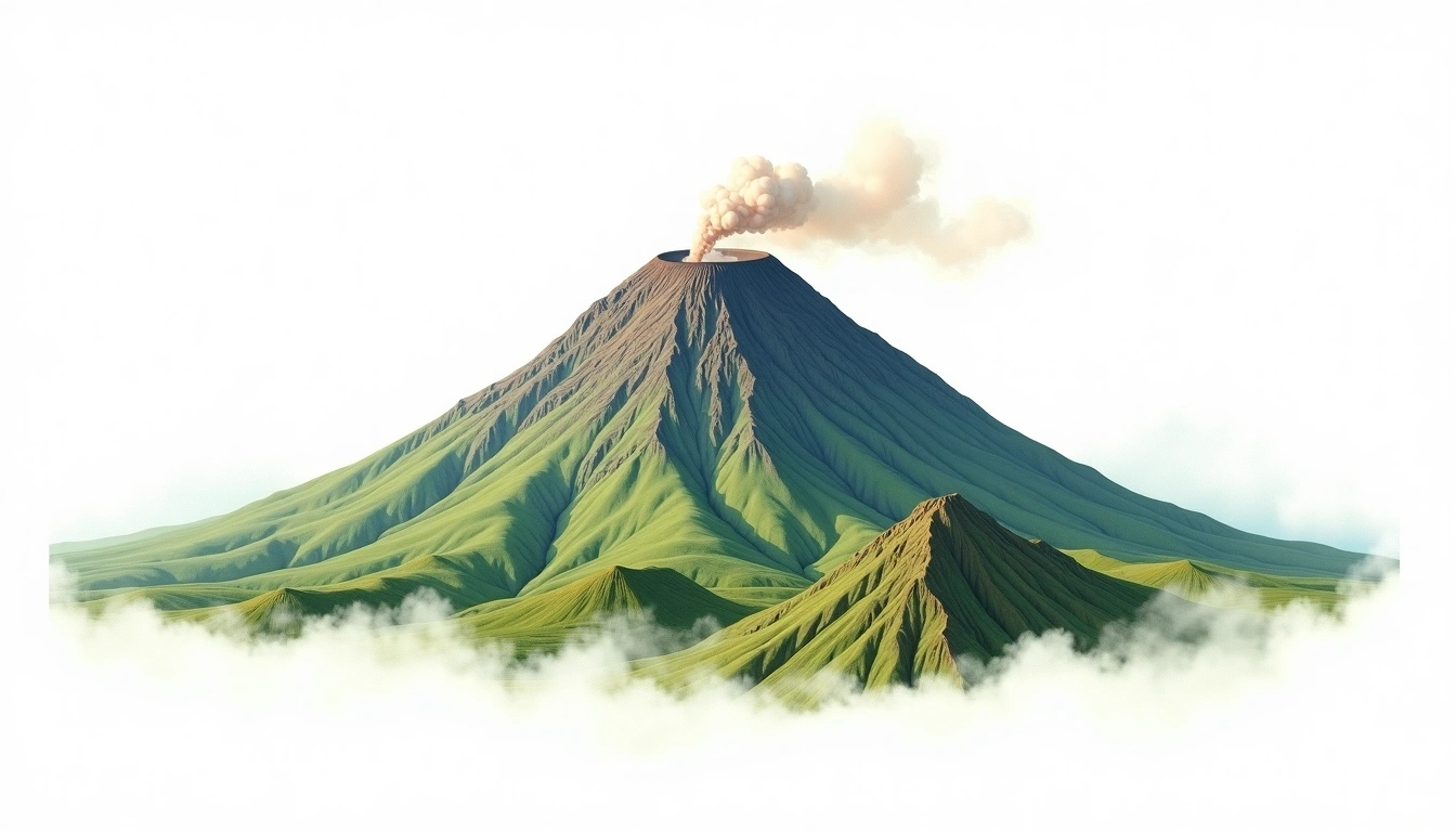 Vesuvius — 1,281m — Italy — watercolor illustration