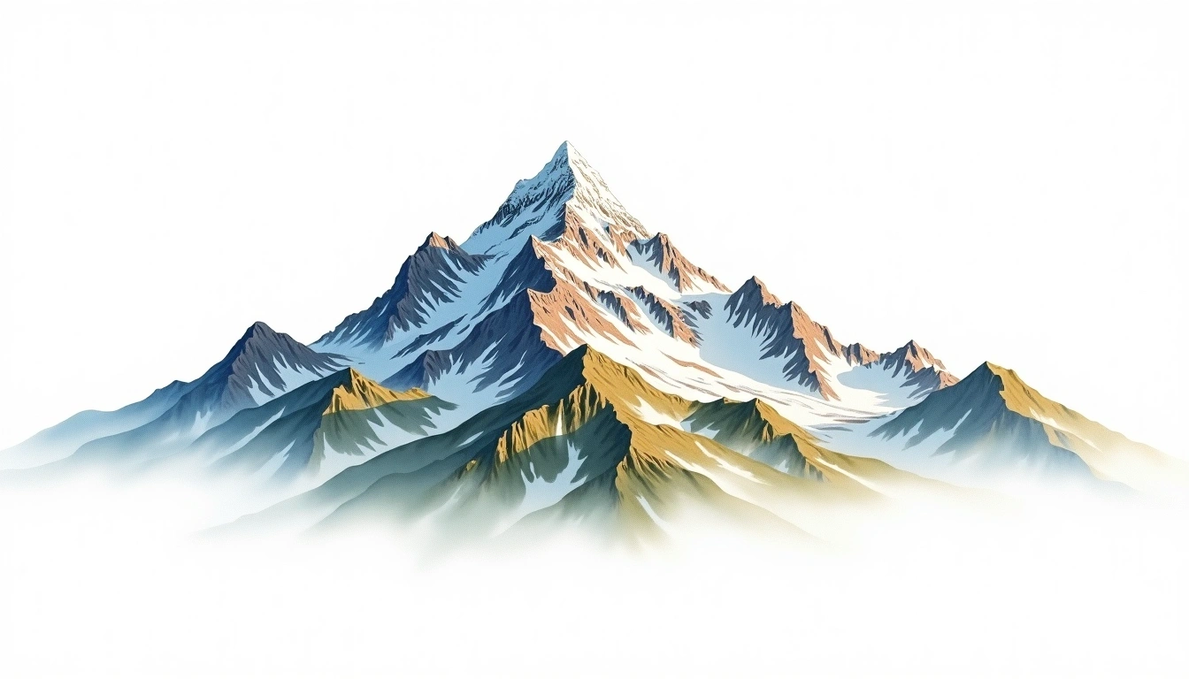 Vignemale — 3,298m — France — watercolor illustration