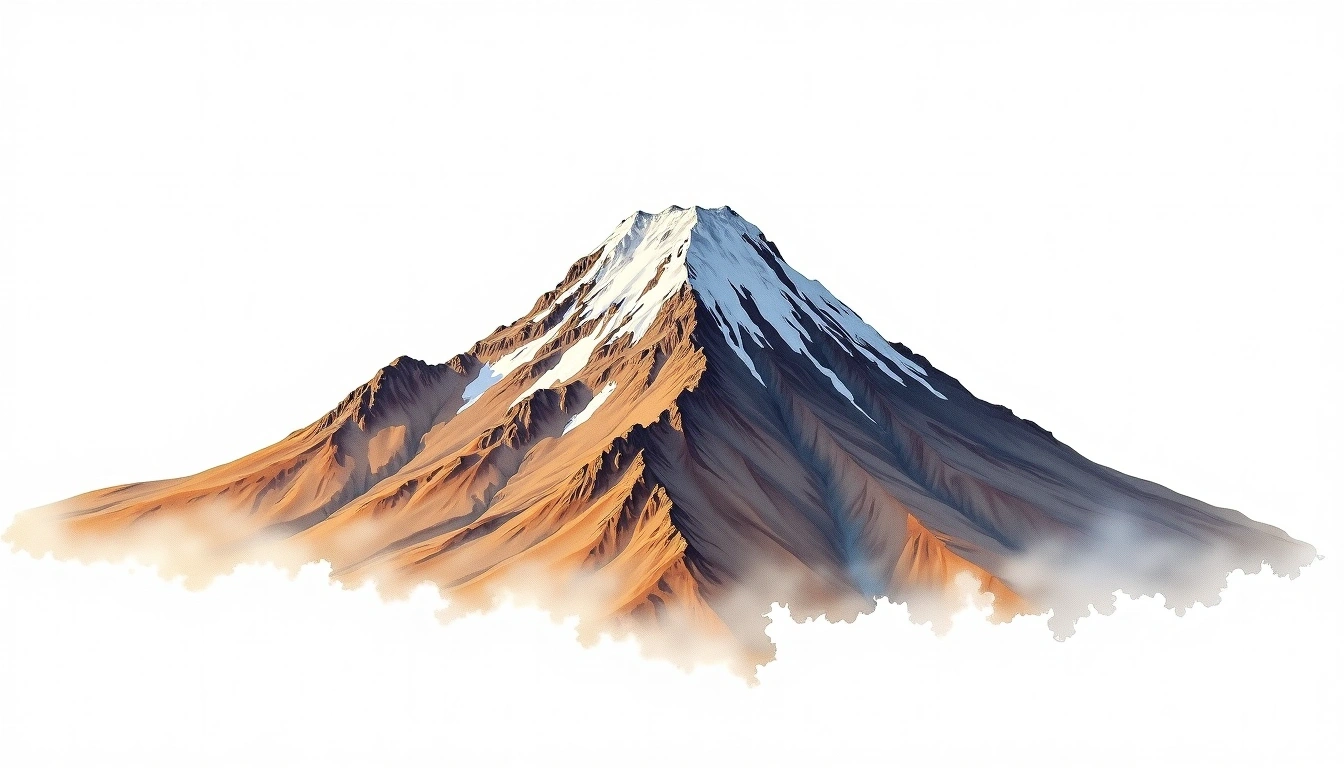 Volcan Altar — 5,319m — Ecuador — watercolor illustration