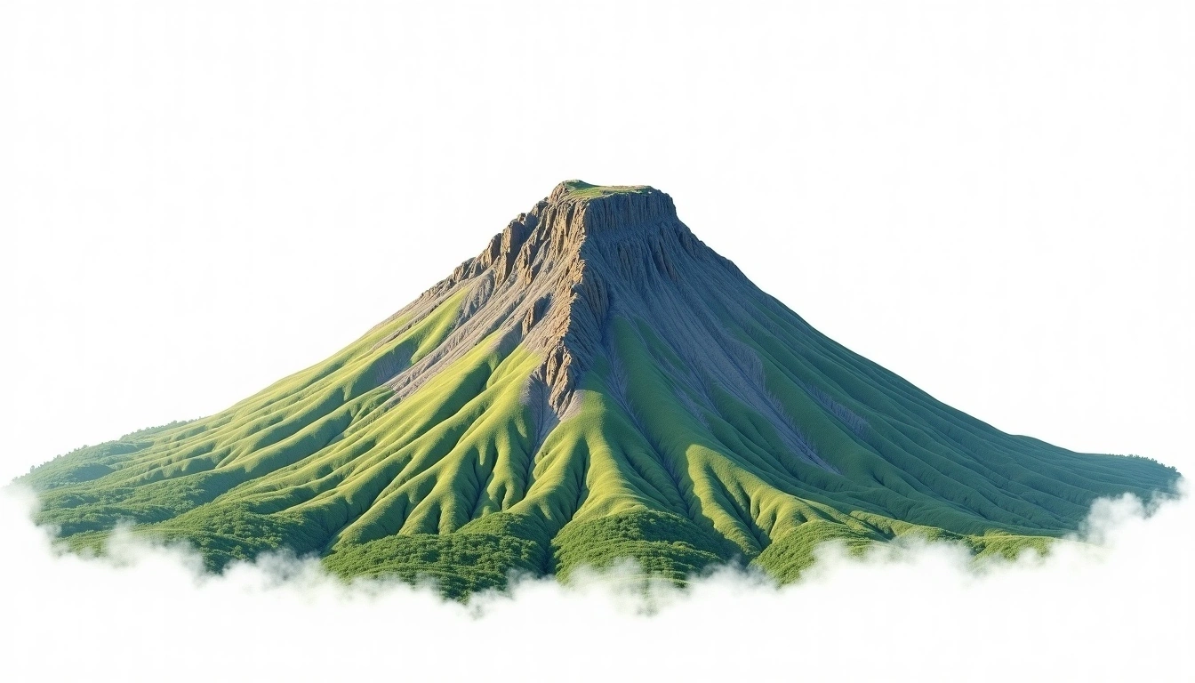 Volcan Arenal — 1,670m — Costa Rica — watercolor illustration