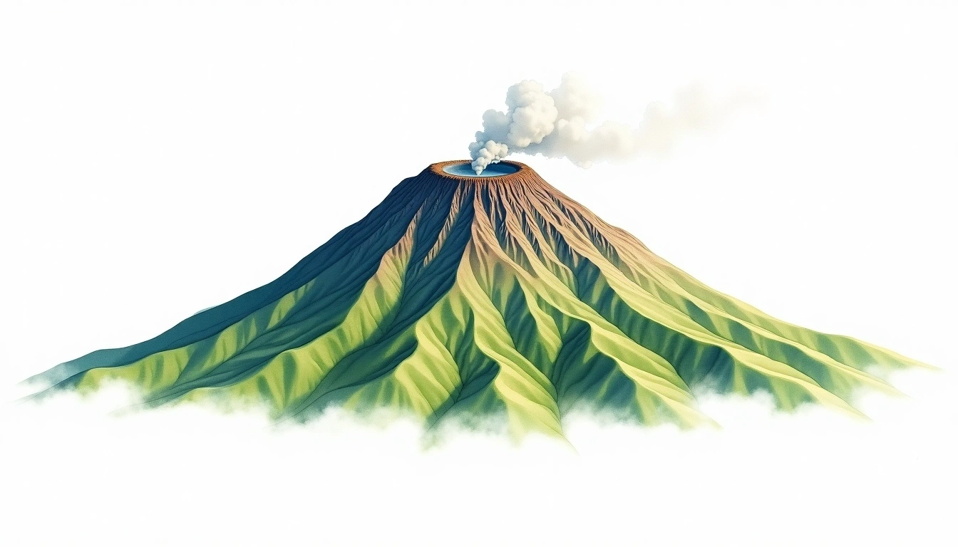 Volcan Baru — 3,474m — Panama — watercolor illustration