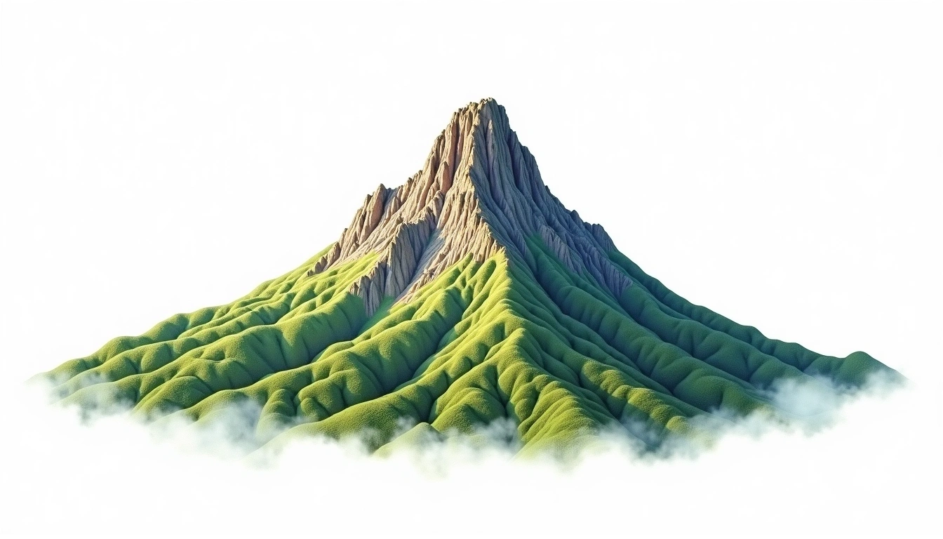 Volcan Concepcion — 1,610m — Nicaragua — watercolor illustration