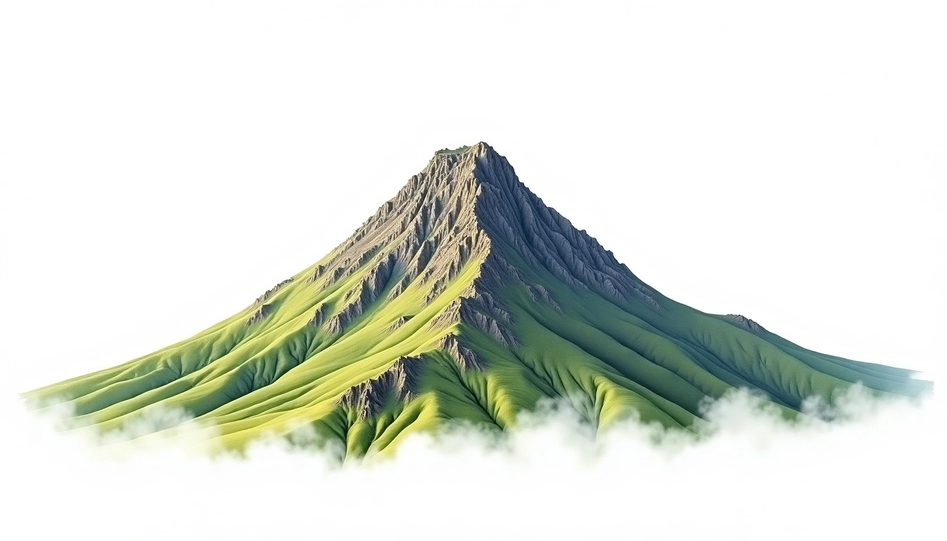 Volcan de Colima — 3,860m — Mexico — watercolor illustration