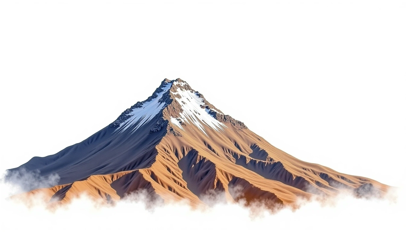 Volcan Descabezado Grande — 3,953m — Chile — watercolor illustration