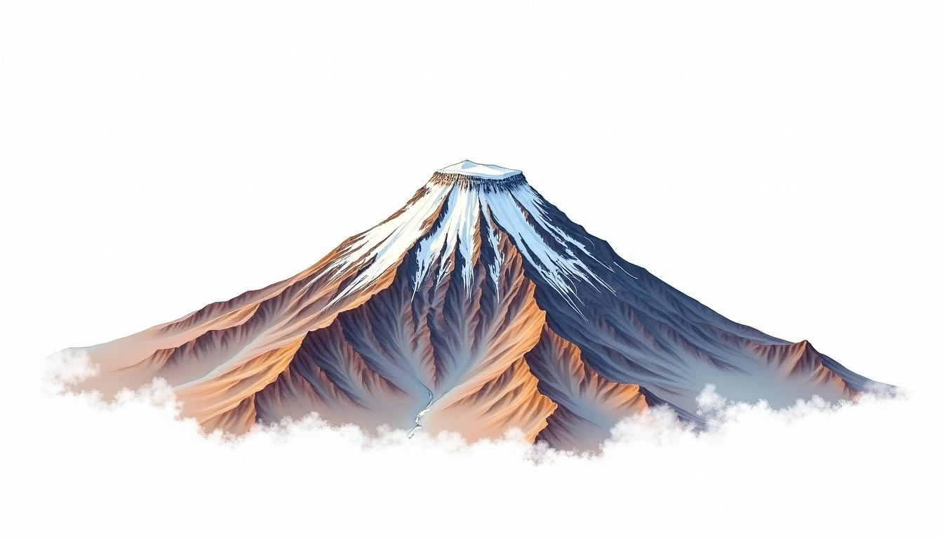 Volcan Guallatiri — 6,071m — Chile — watercolor illustration