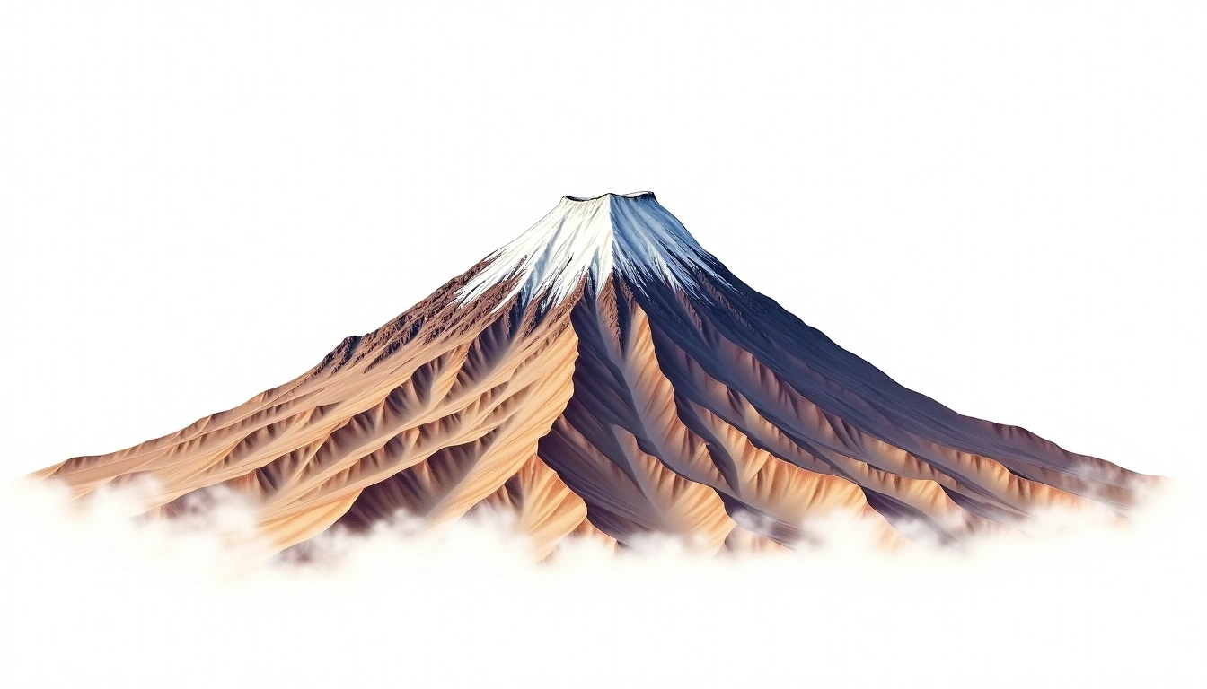 Volcan Ilinizas Sur — 5,248m — Ecuador — watercolor illustration