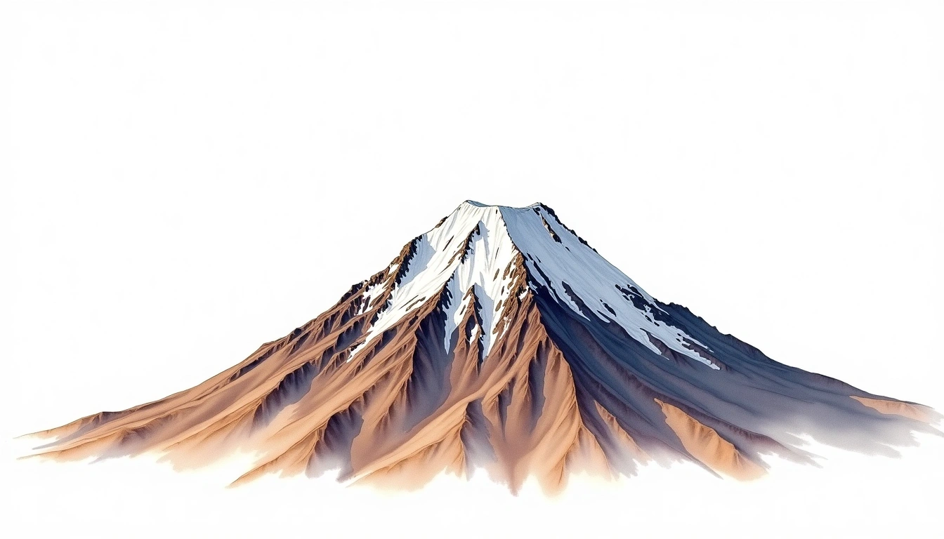 Volcan Isluga — 5,550m — Chile — watercolor illustration