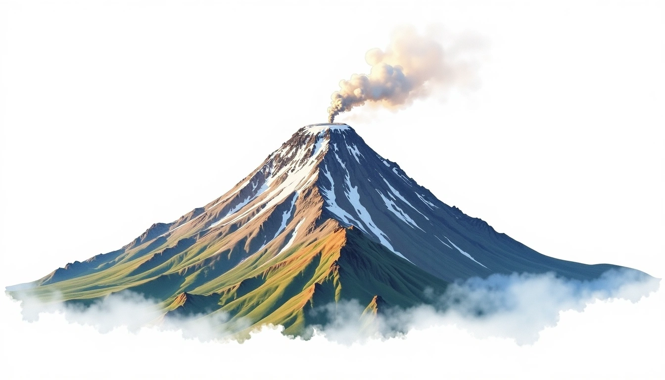 Volcan Lanin — 3,776m — Argentina — watercolor illustration