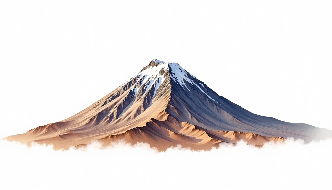 Volcan Lascar — 5,592m — Chile — watercolor illustration