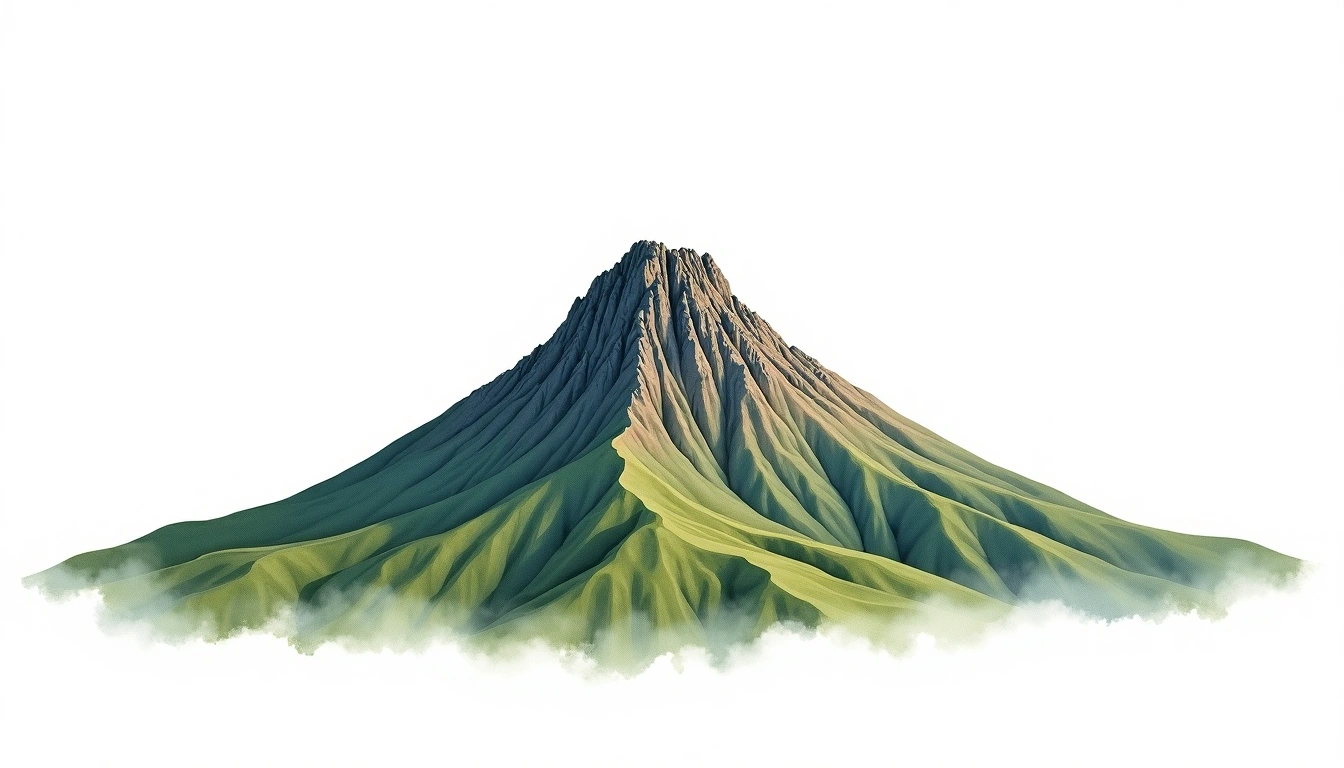 Volcan Mombacho — 1,344m — Nicaragua — watercolor illustration