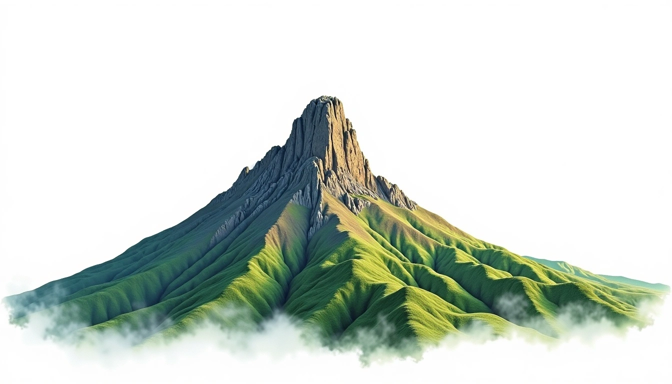 Volcan Poas — 2,708m — Costa Rica — watercolor illustration