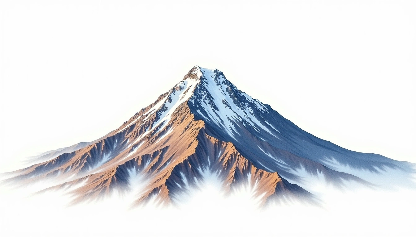 Volcan Putana — 5,890m — Chile — watercolor illustration