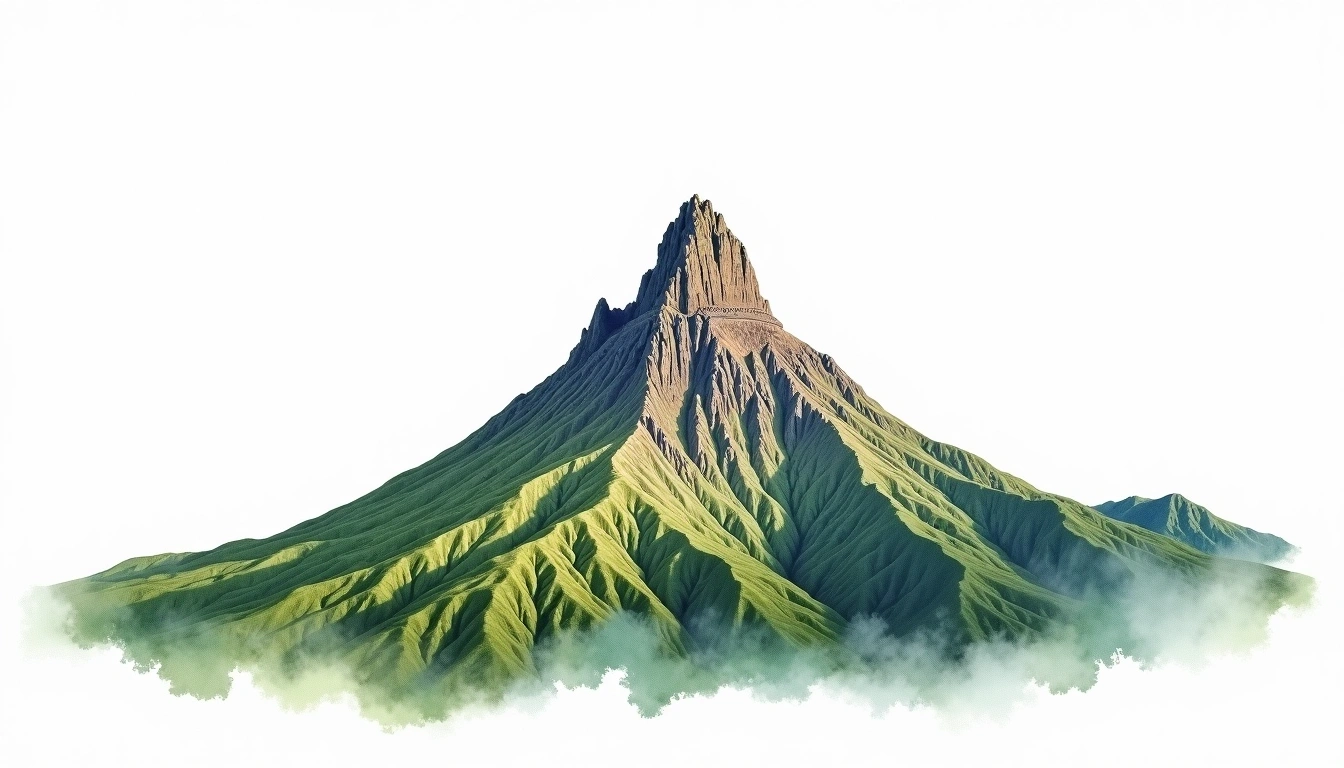 Volcan Santa Ana — 2,381m — El Salvador — watercolor illustration