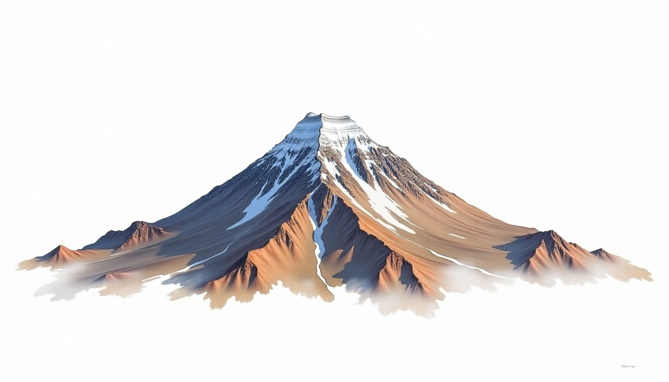 Volcan Socompa — 6,051m — Chile — watercolor illustration
