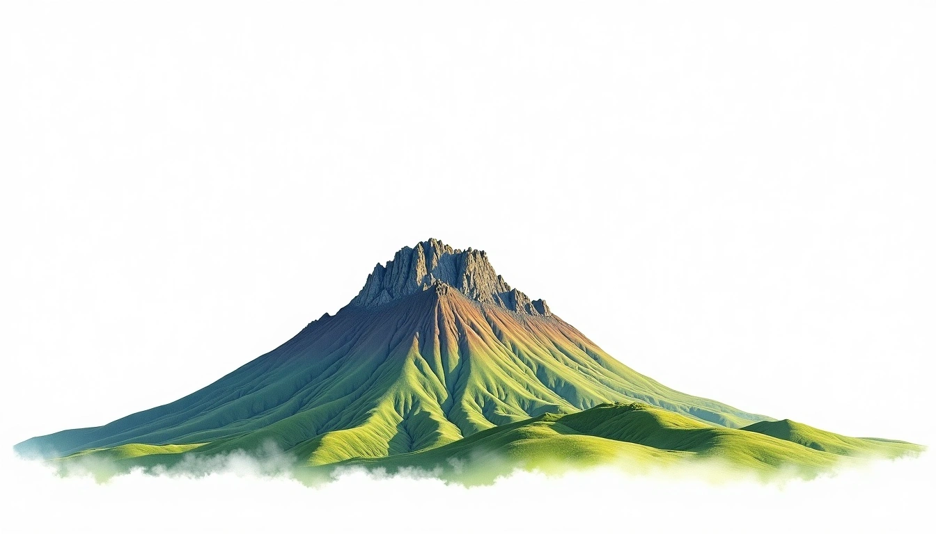 Volcan Sumaco — 3,732m — Ecuador — watercolor illustration