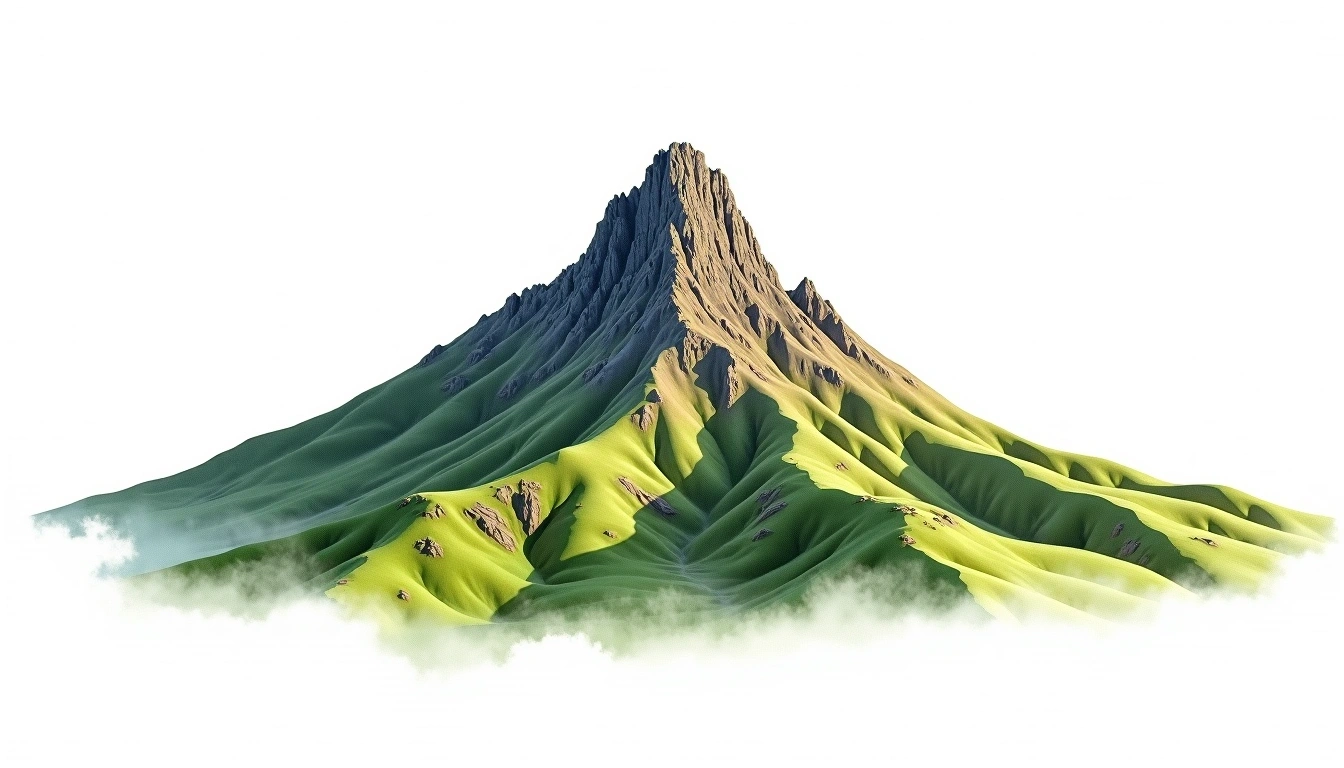 Volcan Tacana — 4,093m — Mexico — watercolor illustration