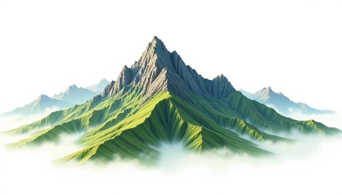 Wandong Shan — 3,083m — Taiwan — watercolor illustration