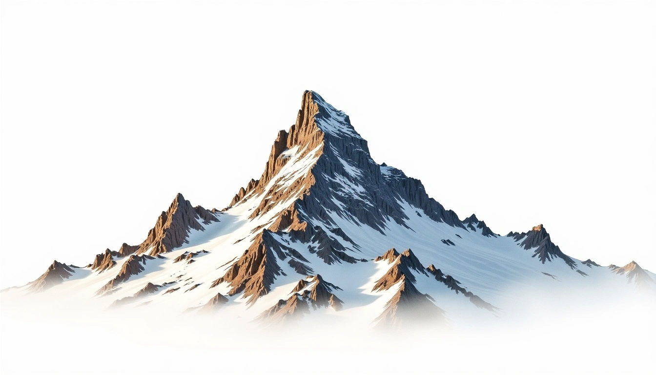 Wedge Mountain — 2,892m — Canada — watercolor illustration