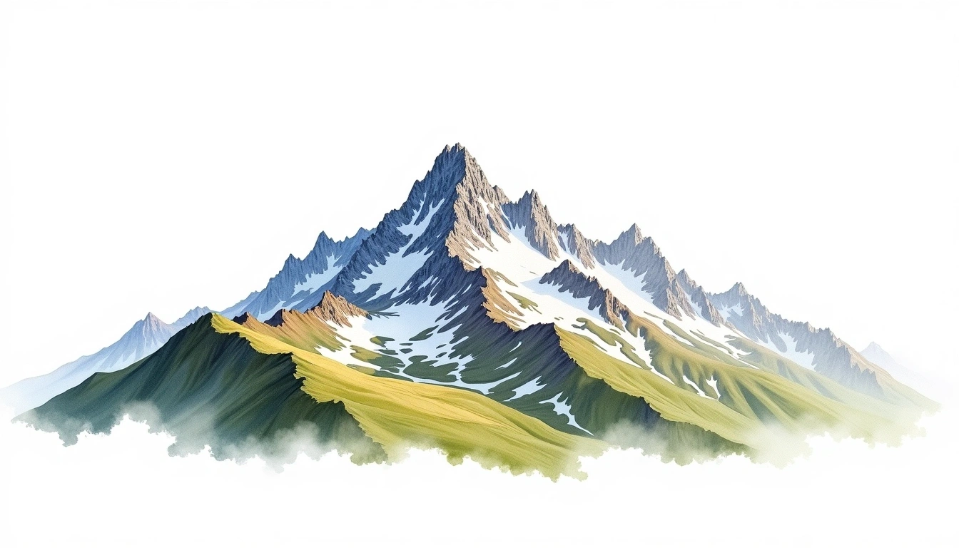 Weisseespitze — 3,526m — Austria — watercolor illustration