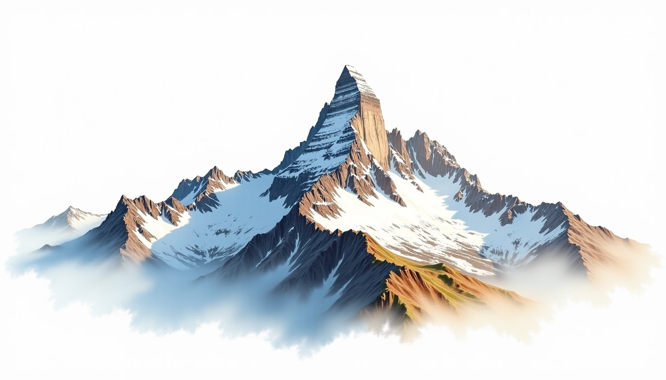 Weisshorn — 4,506m — Switzerland — watercolor illustration