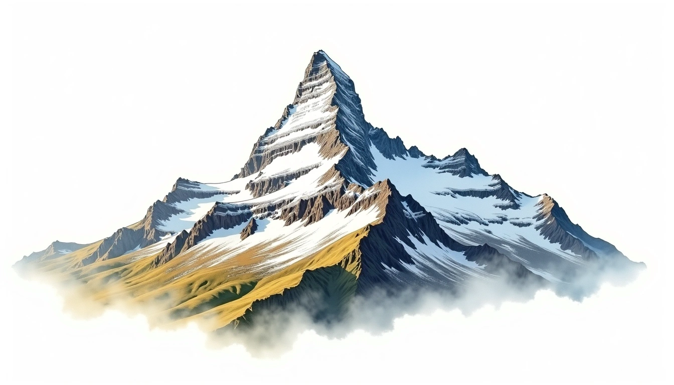 Wetterhorn Peak — 4,272m — United States — watercolor illustration