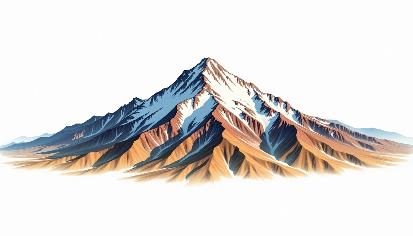 Wheeler Peak NV — 4,017m — United States — watercolor illustration