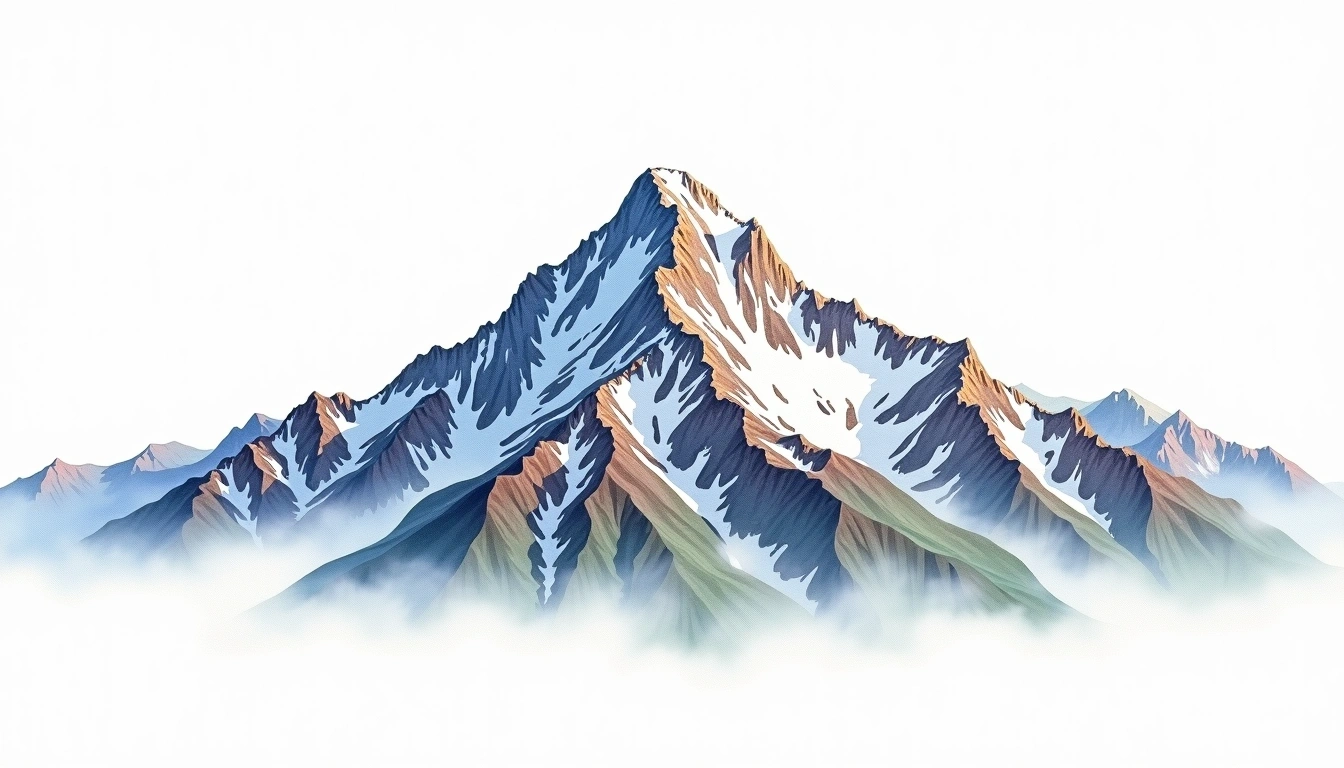 Wheeler Peak — 3,982m — United States — watercolor illustration