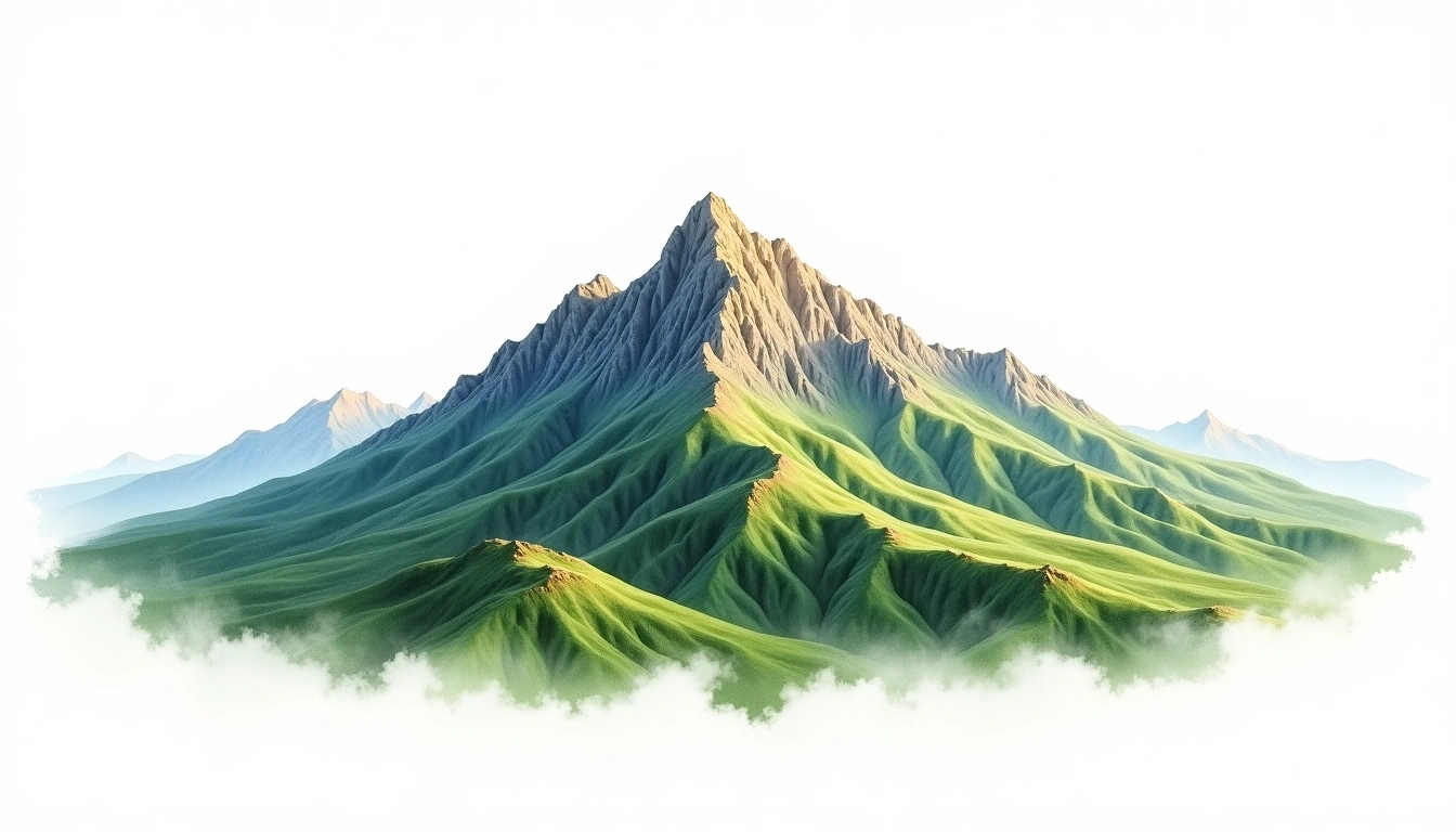 White Mountains Pachnes — 2,453m — Greece — watercolor illustration