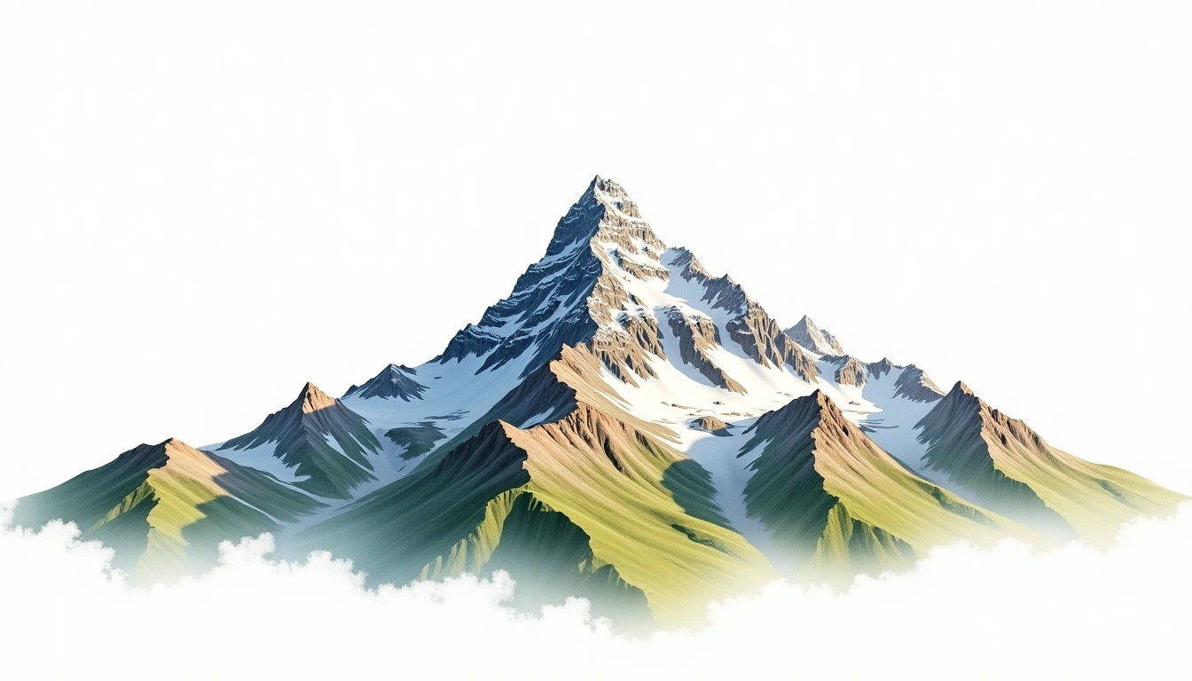 Wildspitze — 3,768m — Austria — watercolor illustration