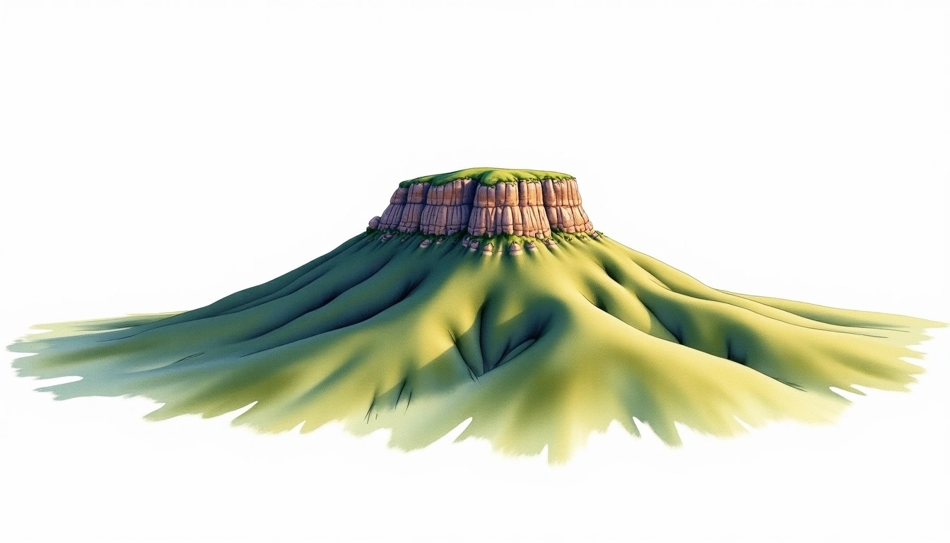 Flinders Ranges Wilpena Pound — 1,171m — Australia — watercolor illustration