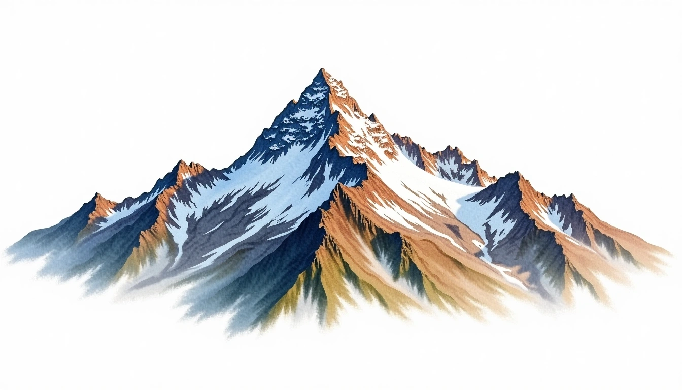 Wilson Peak — 4,271m — United States — watercolor illustration