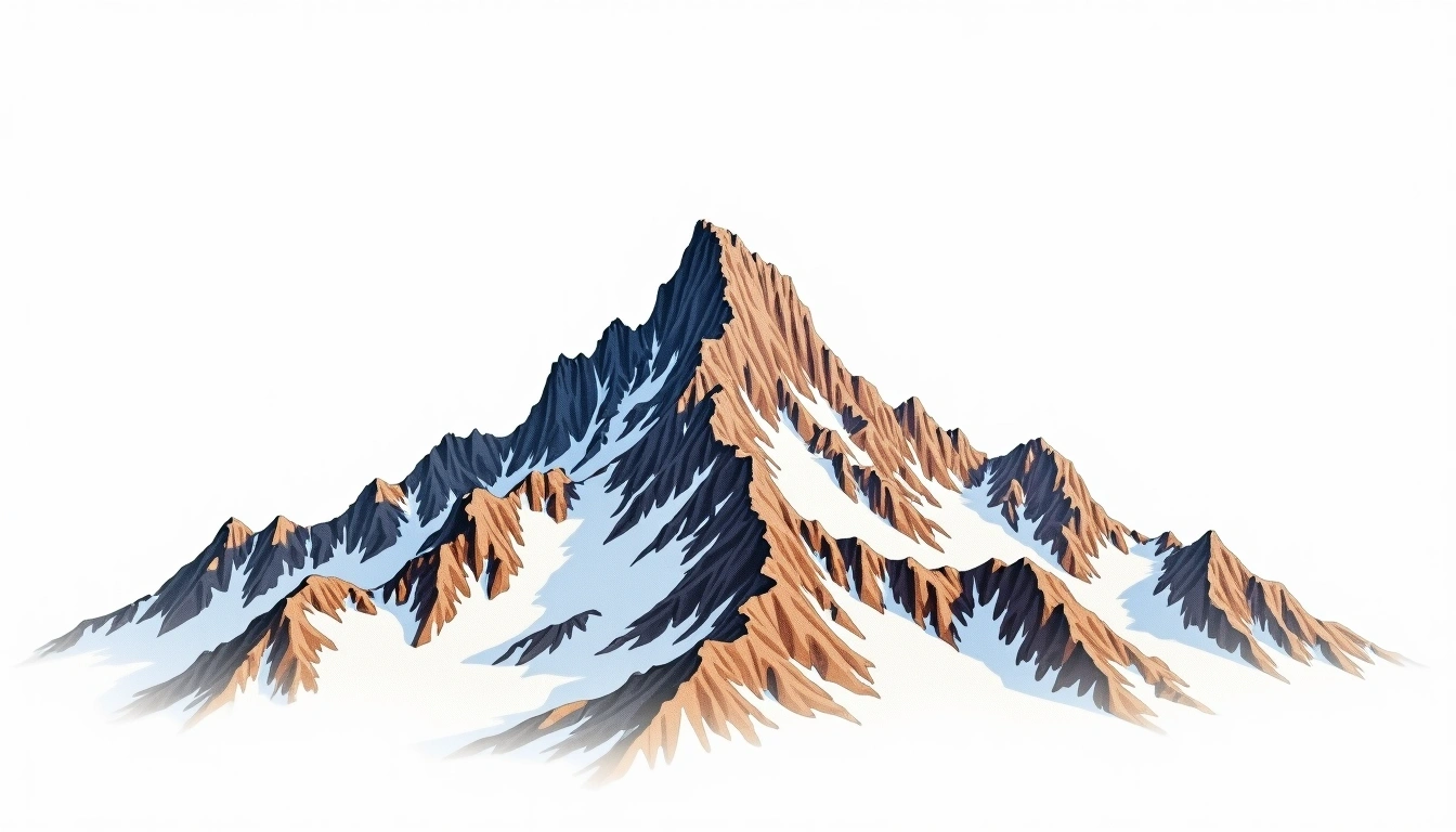 Wind River Peak — 4,126m — United States — watercolor illustration