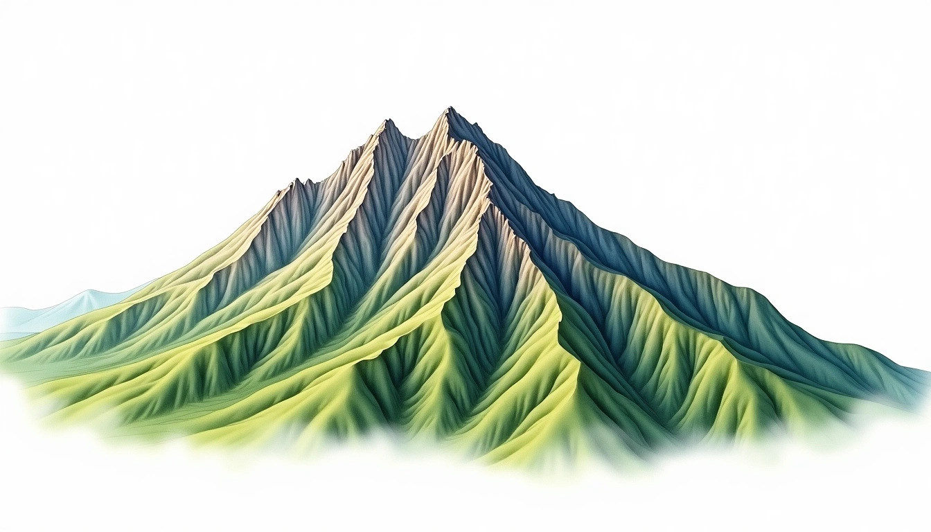 Wolchulsan — 809m — South Korea — watercolor illustration