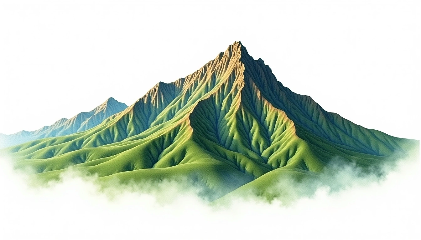 Woraksan — 1,097m — South Korea — watercolor illustration