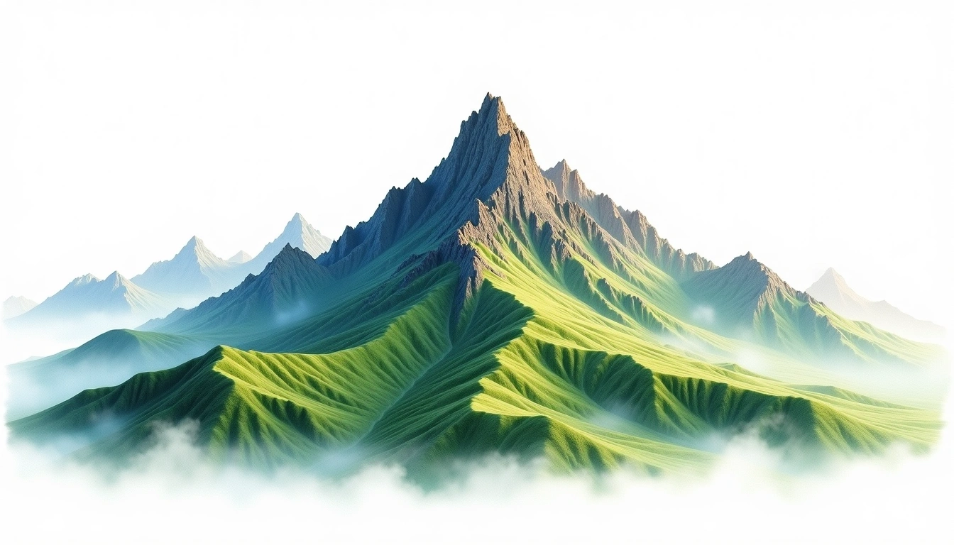 Wulingsi Shan — 3,050m — Taiwan — watercolor illustration