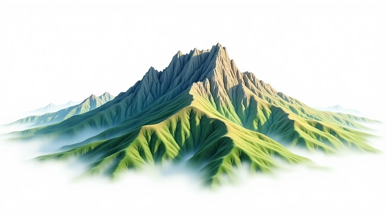 Wutaishan — 3,058m — China — watercolor illustration