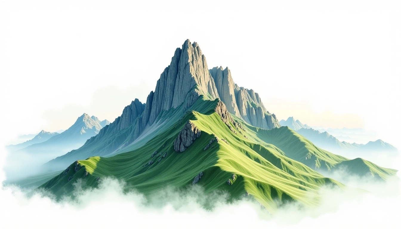 Xiluan Dashan — 3,081m — Taiwan — watercolor illustration