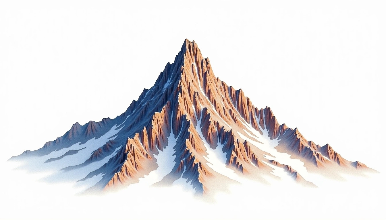 Xinantecatl South Peak — 4,558m — Mexico — watercolor illustration