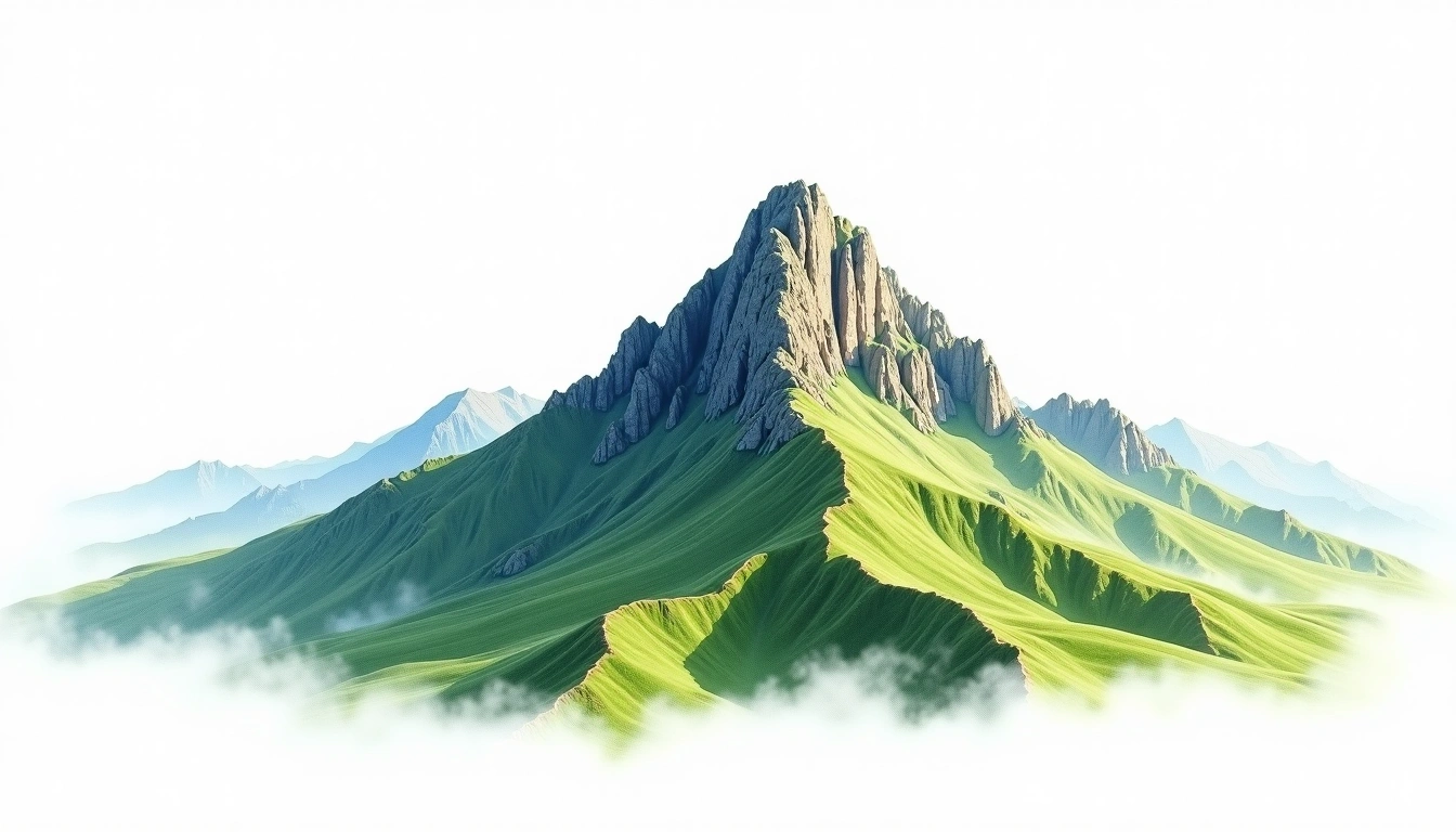 Xinwulushan — 3,272m — Taiwan — watercolor illustration