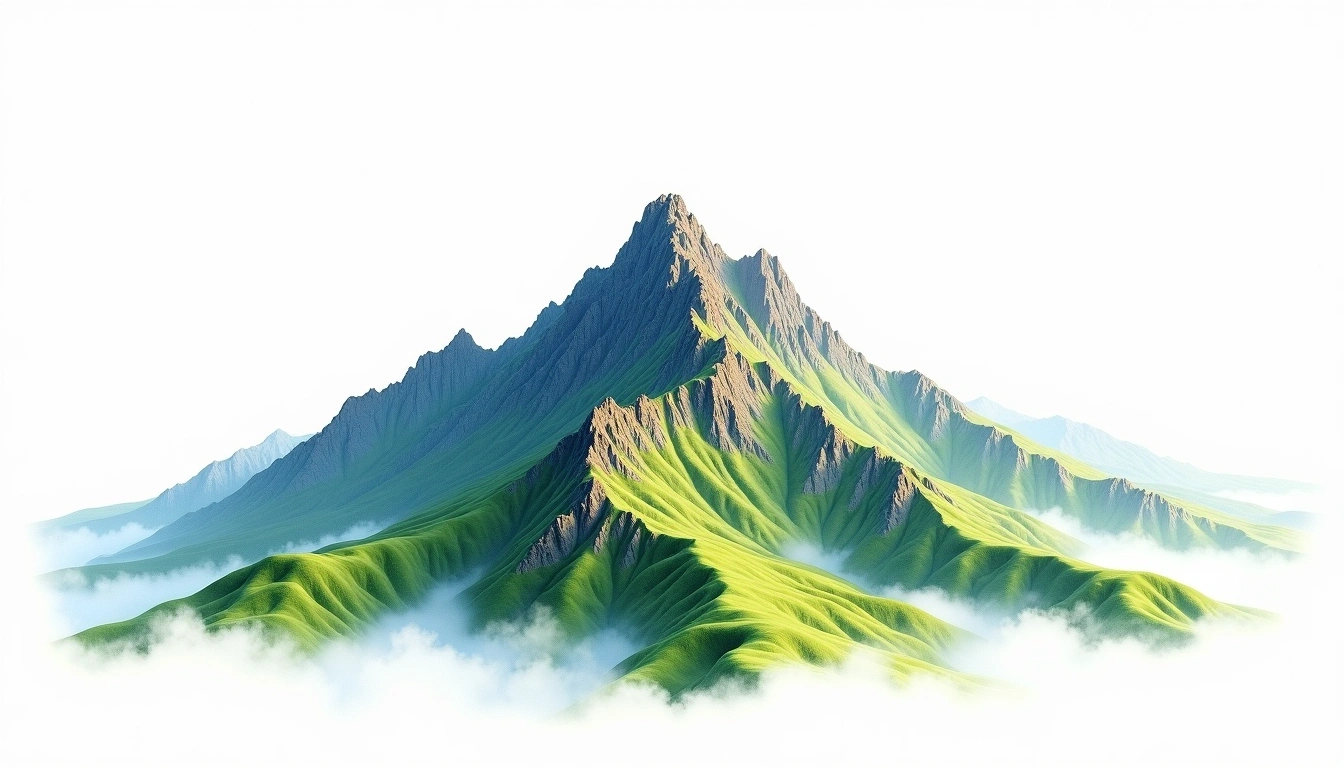 Xueshan — 3,886m — Taiwan — watercolor illustration